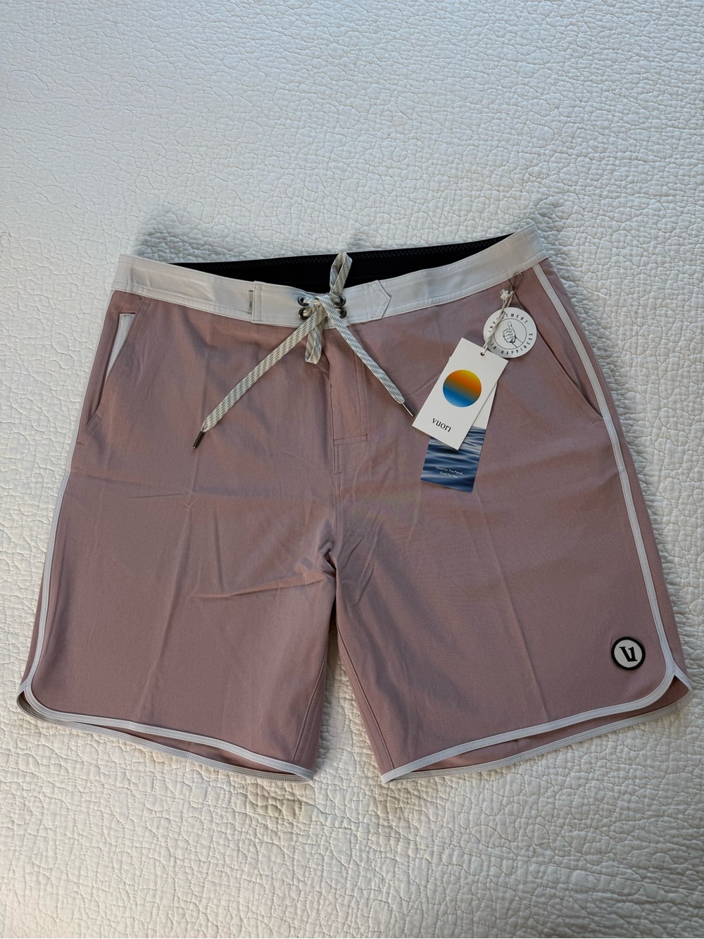 Vuori Men’s Cruise Boardshort 7” Mauve Linen Texture V314 Size 33